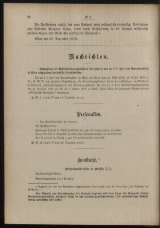 Post- und Telegraphen-Verordnungsblatt für das Verwaltungsgebiet des K.-K. Handelsministeriums 19130109 Seite: 2