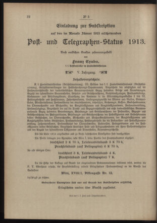 Post- und Telegraphen-Verordnungsblatt für das Verwaltungsgebiet des K.-K. Handelsministeriums 19130109 Seite: 4