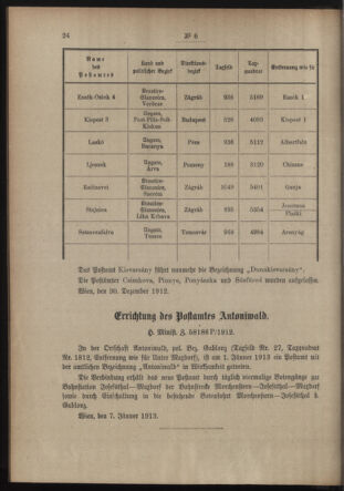 Post- und Telegraphen-Verordnungsblatt für das Verwaltungsgebiet des K.-K. Handelsministeriums 19130110 Seite: 2