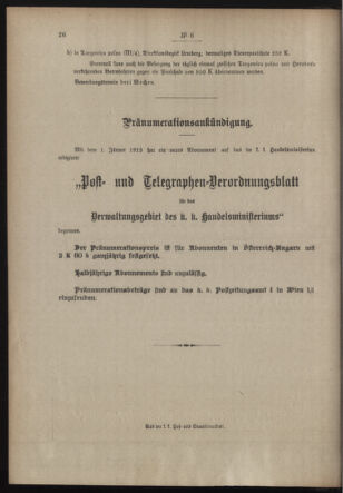 Post- und Telegraphen-Verordnungsblatt für das Verwaltungsgebiet des K.-K. Handelsministeriums 19130110 Seite: 4