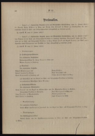 Post- und Telegraphen-Verordnungsblatt für das Verwaltungsgebiet des K.-K. Handelsministeriums 19130124 Seite: 2