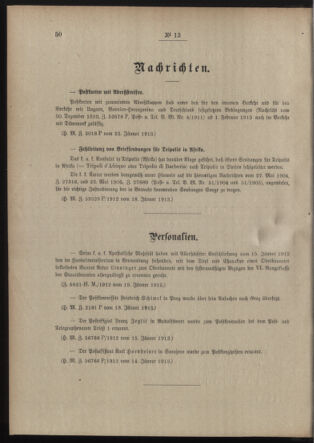 Post- und Telegraphen-Verordnungsblatt für das Verwaltungsgebiet des K.-K. Handelsministeriums 19130125 Seite: 2