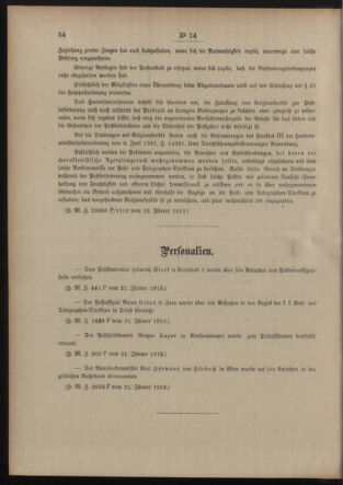 Post- und Telegraphen-Verordnungsblatt für das Verwaltungsgebiet des K.-K. Handelsministeriums 19130128 Seite: 2