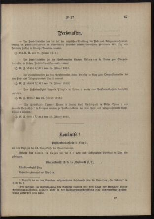 Post- und Telegraphen-Verordnungsblatt für das Verwaltungsgebiet des K.-K. Handelsministeriums 19130131 Seite: 3