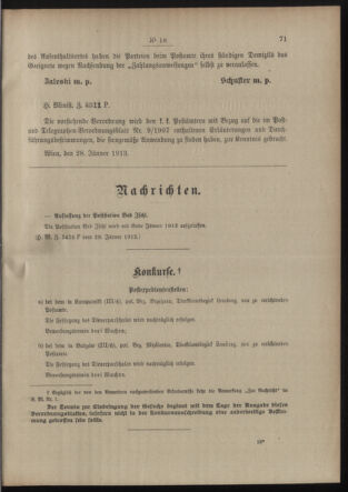 Post- und Telegraphen-Verordnungsblatt für das Verwaltungsgebiet des K.-K. Handelsministeriums 19130201 Seite: 3