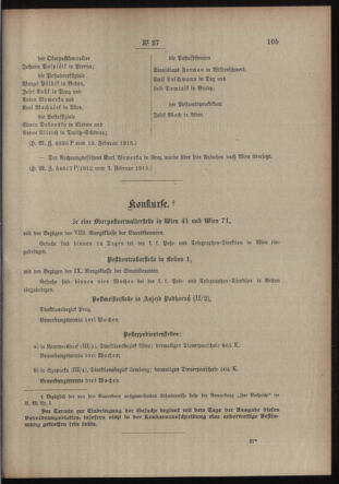 Post- und Telegraphen-Verordnungsblatt für das Verwaltungsgebiet des K.-K. Handelsministeriums 19130218 Seite: 3