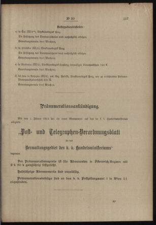 Post- und Telegraphen-Verordnungsblatt für das Verwaltungsgebiet des K.-K. Handelsministeriums 19130225 Seite: 3