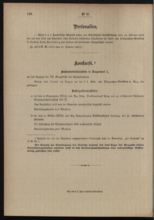 Post- und Telegraphen-Verordnungsblatt für das Verwaltungsgebiet des K.-K. Handelsministeriums 19130226 Seite: 10