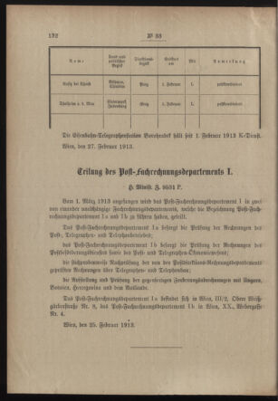 Post- und Telegraphen-Verordnungsblatt für das Verwaltungsgebiet des K.-K. Handelsministeriums 19130303 Seite: 2