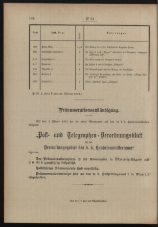 Post- und Telegraphen-Verordnungsblatt für das Verwaltungsgebiet des K.-K. Handelsministeriums 19130304 Seite: 2