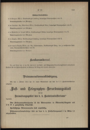 Post- und Telegraphen-Verordnungsblatt für das Verwaltungsgebiet des K.-K. Handelsministeriums 19130317 Seite: 3