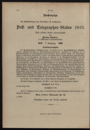 Post- und Telegraphen-Verordnungsblatt für das Verwaltungsgebiet des K.-K. Handelsministeriums 19130329 Seite: 4