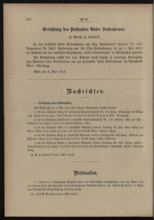 Post- und Telegraphen-Verordnungsblatt für das Verwaltungsgebiet des K.-K. Handelsministeriums 19130510 Seite: 2