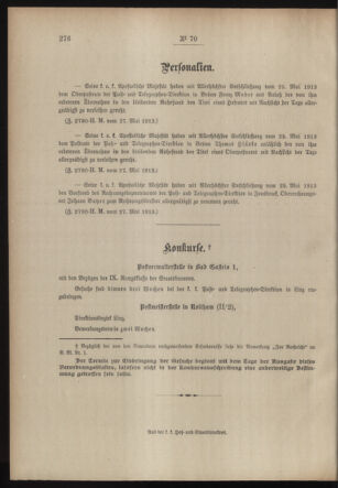 Post- und Telegraphen-Verordnungsblatt für das Verwaltungsgebiet des K.-K. Handelsministeriums 19130603 Seite: 2