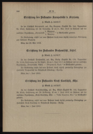 Post- und Telegraphen-Verordnungsblatt für das Verwaltungsgebiet des K.-K. Handelsministeriums 19130606 Seite: 2