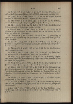 Post- und Telegraphen-Verordnungsblatt für das Verwaltungsgebiet des K.-K. Handelsministeriums 19130625 Seite: 3