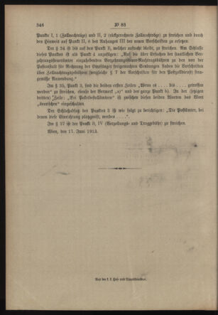 Post- und Telegraphen-Verordnungsblatt für das Verwaltungsgebiet des K.-K. Handelsministeriums 19130625 Seite: 8