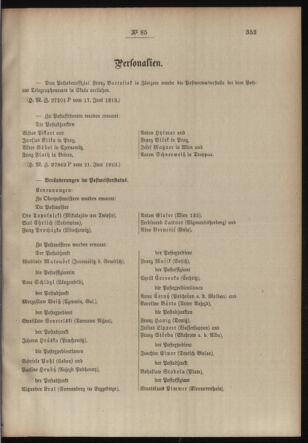 Post- und Telegraphen-Verordnungsblatt für das Verwaltungsgebiet des K.-K. Handelsministeriums 19130628 Seite: 3