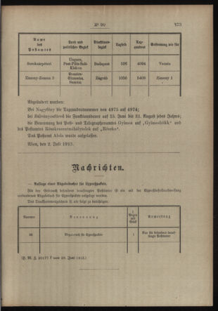 Post- und Telegraphen-Verordnungsblatt für das Verwaltungsgebiet des K.-K. Handelsministeriums 19130710 Seite: 3