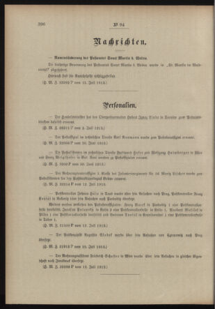 Post- und Telegraphen-Verordnungsblatt für das Verwaltungsgebiet des K.-K. Handelsministeriums 19130722 Seite: 2