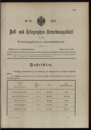 Post- und Telegraphen-Verordnungsblatt für das Verwaltungsgebiet des K.-K. Handelsministeriums