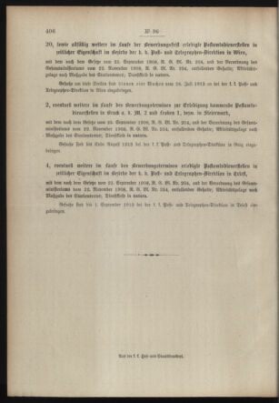 Post- und Telegraphen-Verordnungsblatt für das Verwaltungsgebiet des K.-K. Handelsministeriums 19130726 Seite: 4