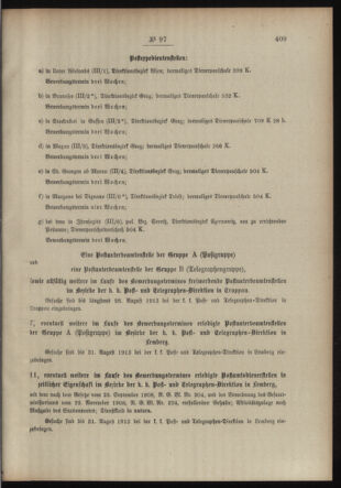 Post- und Telegraphen-Verordnungsblatt für das Verwaltungsgebiet des K.-K. Handelsministeriums 19130730 Seite: 3