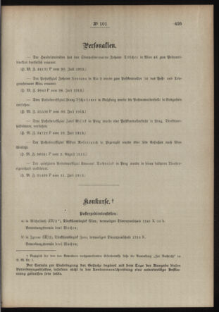 Post- und Telegraphen-Verordnungsblatt für das Verwaltungsgebiet des K.-K. Handelsministeriums 19130809 Seite: 3