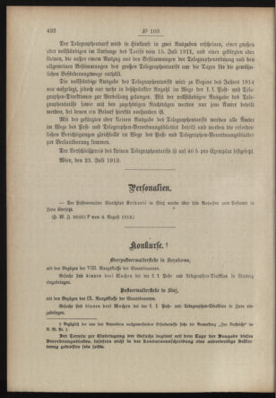 Post- und Telegraphen-Verordnungsblatt für das Verwaltungsgebiet des K.-K. Handelsministeriums 19130816 Seite: 2