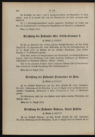 Post- und Telegraphen-Verordnungsblatt für das Verwaltungsgebiet des K.-K. Handelsministeriums 19130822 Seite: 2