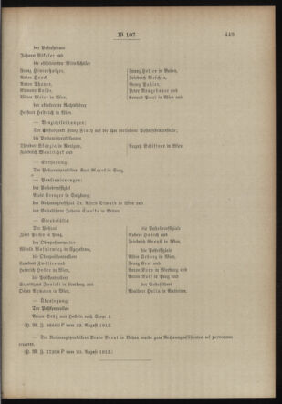 Post- und Telegraphen-Verordnungsblatt für das Verwaltungsgebiet des K.-K. Handelsministeriums 19130829 Seite: 3