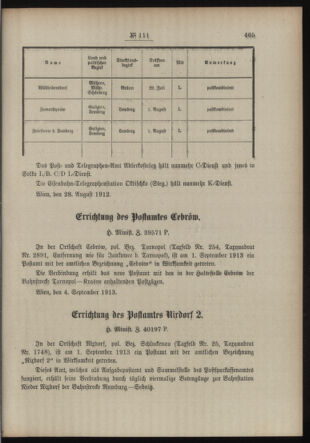 Post- und Telegraphen-Verordnungsblatt für das Verwaltungsgebiet des K.-K. Handelsministeriums 19130910 Seite: 3