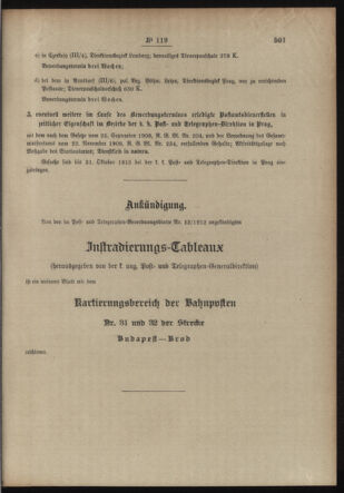 Post- und Telegraphen-Verordnungsblatt für das Verwaltungsgebiet des K.-K. Handelsministeriums 19131003 Seite: 3