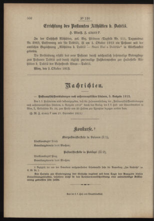 Post- und Telegraphen-Verordnungsblatt für das Verwaltungsgebiet des K.-K. Handelsministeriums 19131007 Seite: 4