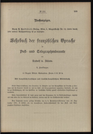 Post- und Telegraphen-Verordnungsblatt für das Verwaltungsgebiet des K.-K. Handelsministeriums 19131008 Seite: 3