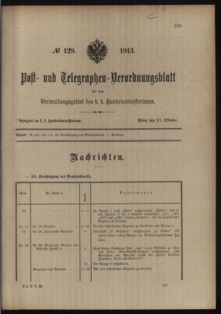 Post- und Telegraphen-Verordnungsblatt für das Verwaltungsgebiet des K.-K. Handelsministeriums