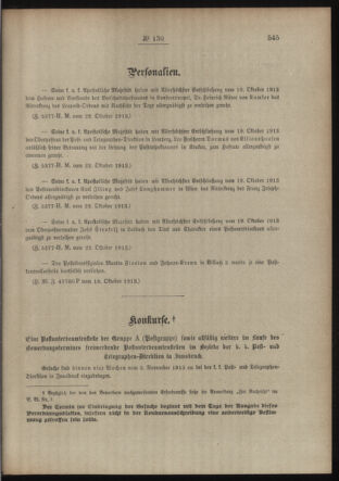 Post- und Telegraphen-Verordnungsblatt für das Verwaltungsgebiet des K.-K. Handelsministeriums 19131028 Seite: 3