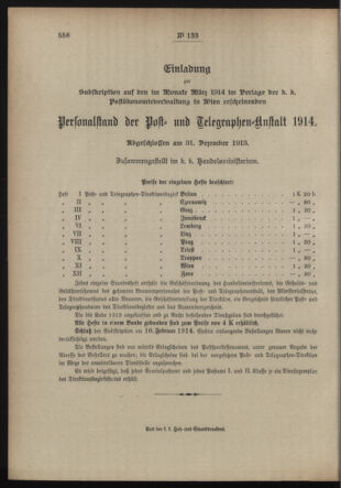 Post- und Telegraphen-Verordnungsblatt für das Verwaltungsgebiet des K.-K. Handelsministeriums 19131031 Seite: 4