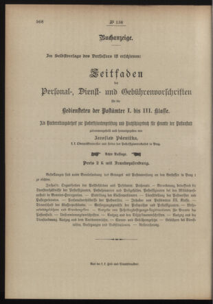 Post- und Telegraphen-Verordnungsblatt für das Verwaltungsgebiet des K.-K. Handelsministeriums 19131107 Seite: 4