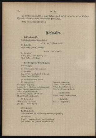 Post- und Telegraphen-Verordnungsblatt für das Verwaltungsgebiet des K.-K. Handelsministeriums 19131108 Seite: 2