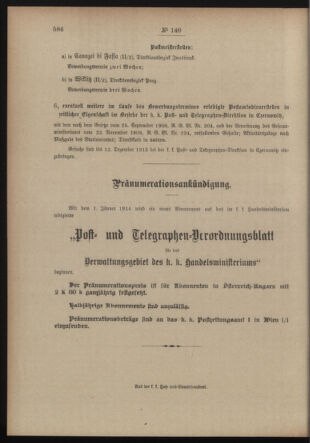 Post- und Telegraphen-Verordnungsblatt für das Verwaltungsgebiet des K.-K. Handelsministeriums 19131114 Seite: 6