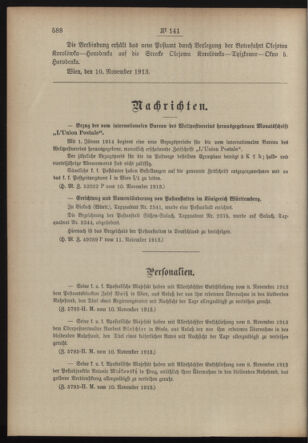 Post- und Telegraphen-Verordnungsblatt für das Verwaltungsgebiet des K.-K. Handelsministeriums 19131117 Seite: 2