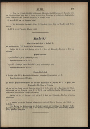 Post- und Telegraphen-Verordnungsblatt für das Verwaltungsgebiet des K.-K. Handelsministeriums 19131117 Seite: 3