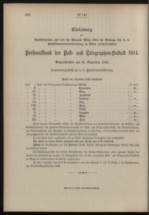 Post- und Telegraphen-Verordnungsblatt für das Verwaltungsgebiet des K.-K. Handelsministeriums 19131117 Seite: 4