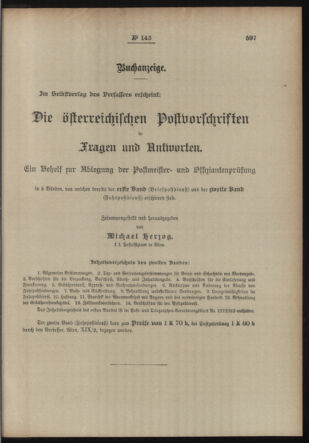 Post- und Telegraphen-Verordnungsblatt für das Verwaltungsgebiet des K.-K. Handelsministeriums 19131120 Seite: 3