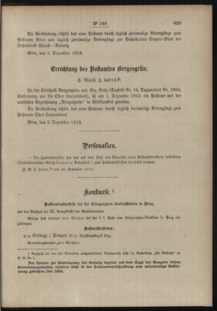 Post- und Telegraphen-Verordnungsblatt für das Verwaltungsgebiet des K.-K. Handelsministeriums 19131209 Seite: 3