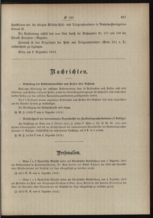 Post- und Telegraphen-Verordnungsblatt für das Verwaltungsgebiet des K.-K. Handelsministeriums 19131210 Seite: 3