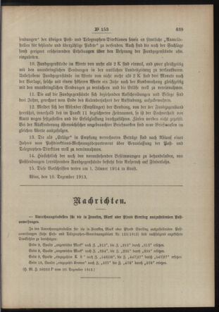 Post- und Telegraphen-Verordnungsblatt für das Verwaltungsgebiet des K.-K. Handelsministeriums 19131215 Seite: 3