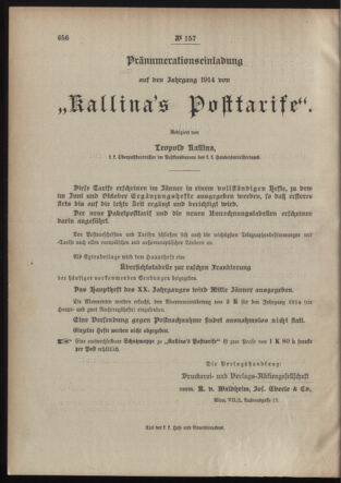 Post- und Telegraphen-Verordnungsblatt für das Verwaltungsgebiet des K.-K. Handelsministeriums 19131224 Seite: 4