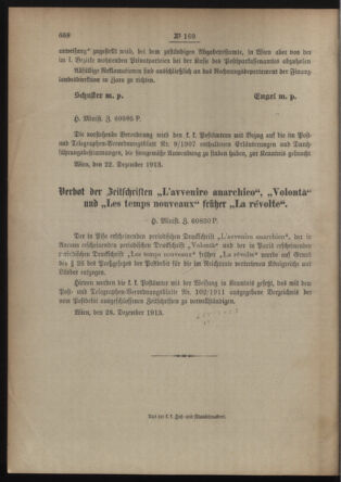 Post- und Telegraphen-Verordnungsblatt für das Verwaltungsgebiet des K.-K. Handelsministeriums 19131231 Seite: 4